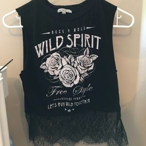 Cute black sleeveless cropped T , never worn